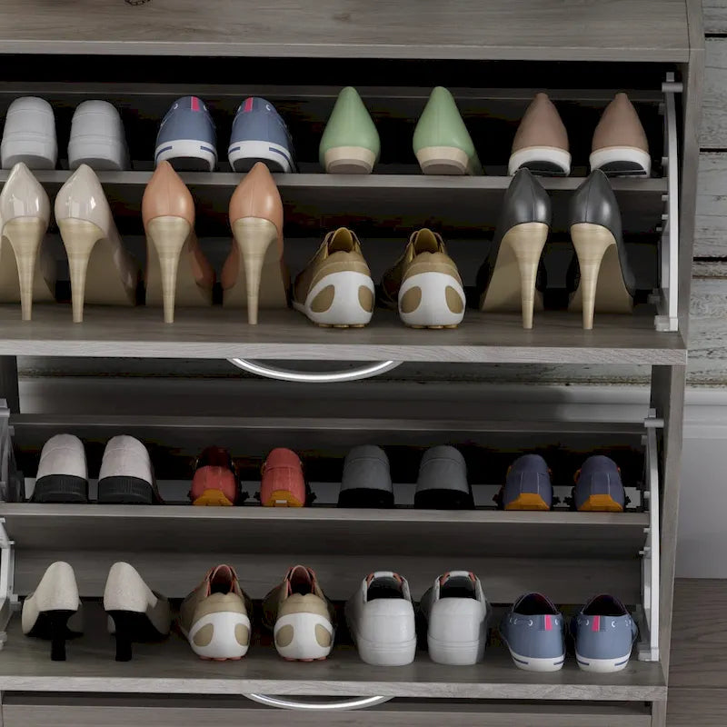 Two-Tier Entryway Shoe Storage Cabinet