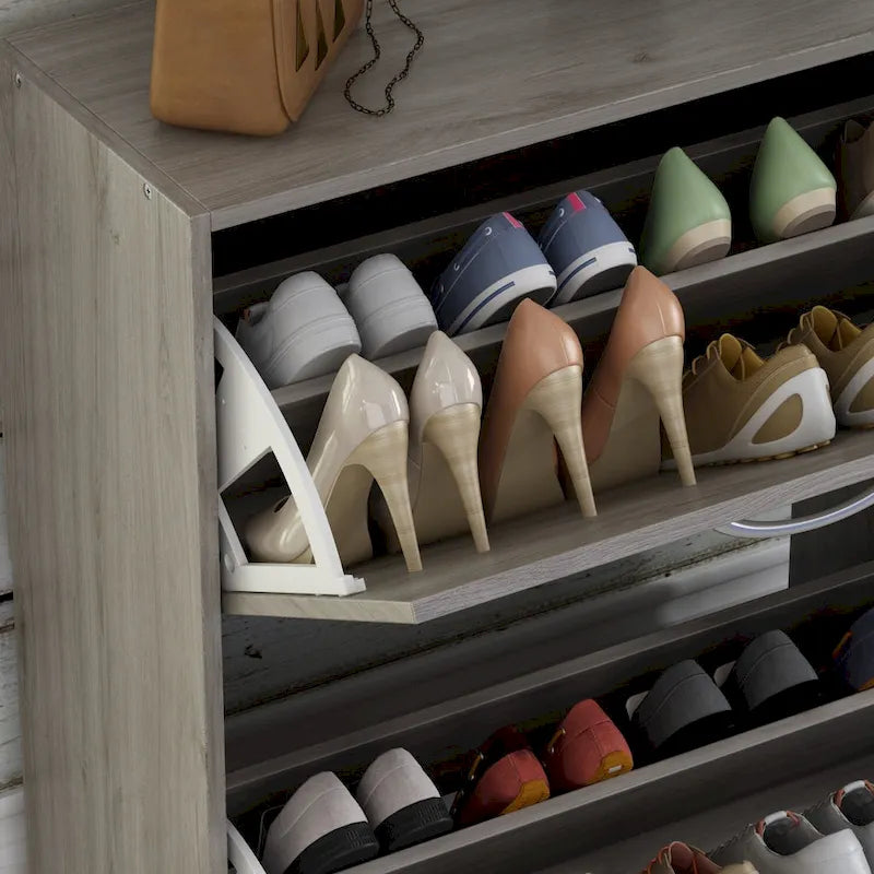 Two-Tier Entryway Shoe Storage Cabinet