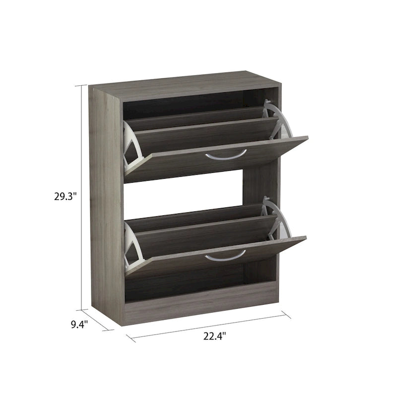 Two-Tier Entryway Shoe Storage Cabinet
