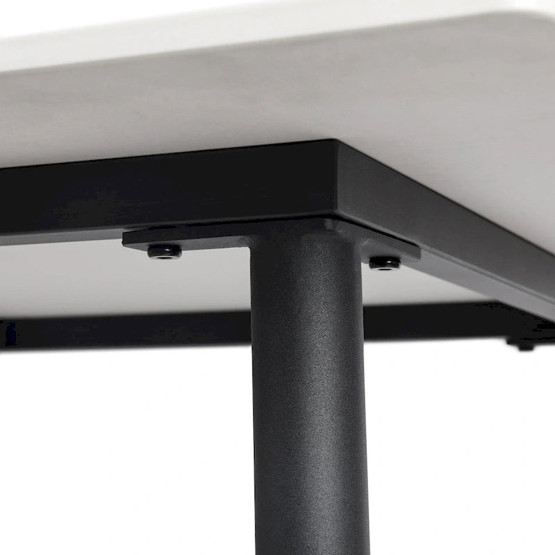 Square Sintered Stone Dining Table with Marble-Effect Top