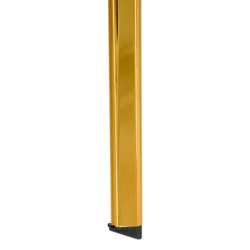PU Leather Dining Chairs with Gold Metal Legs, Set of 4