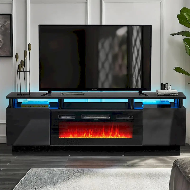 70-Inch TV Stand with 36-Inch Electric Fireplace