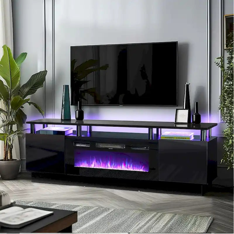 70-Inch TV Stand with 36-Inch Electric Fireplace