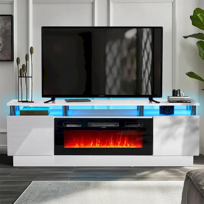 TV-Schrank, 70 Zoll, mit elektrischem Kamin, 36 Zoll