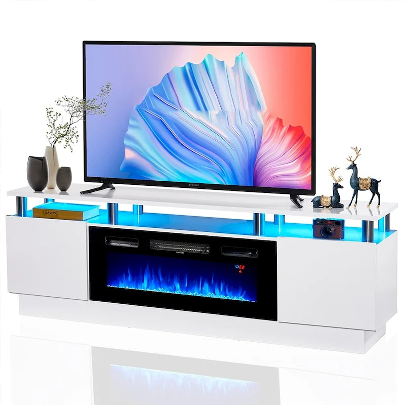 TV-Schrank, 70 Zoll, mit elektrischem Kamin, 36 Zoll