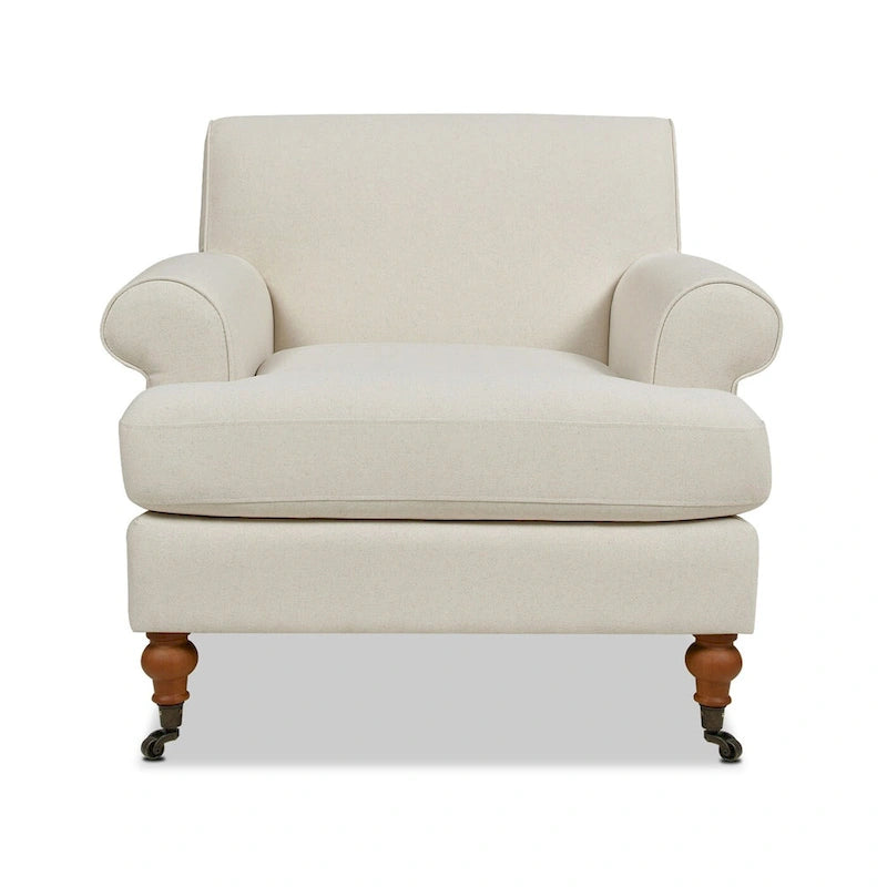 Fauteuil d'appoint rembourré de style Lawson avec roulettes