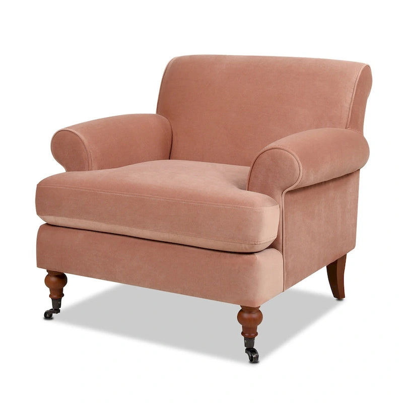 Lawson-Style Upholstered Accent Armchair with Casters