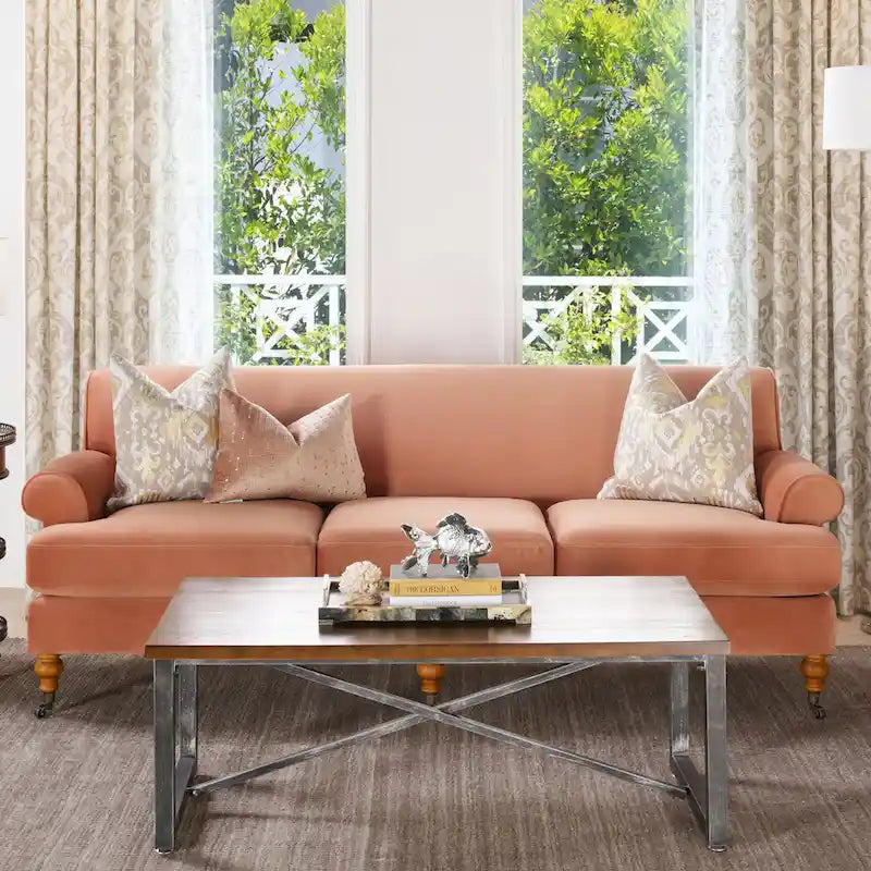 Fauteuil d'appoint rembourré de style Lawson avec roulettes