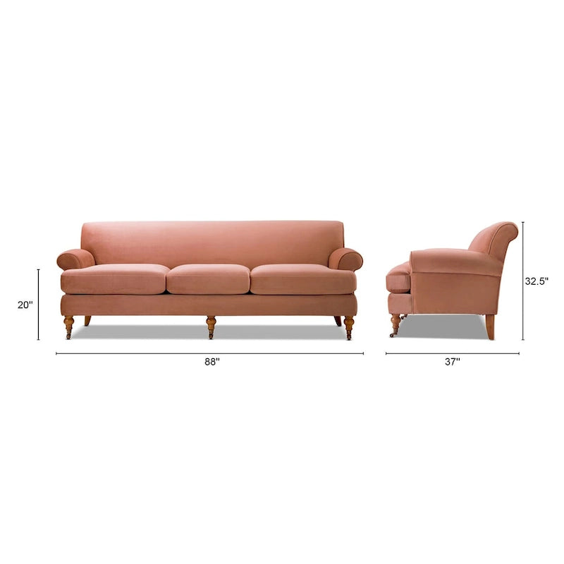 Fauteuil d'appoint rembourré de style Lawson avec roulettes