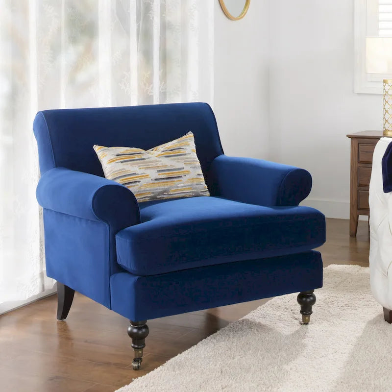 Fauteuil d'appoint rembourré de style Lawson avec roulettes