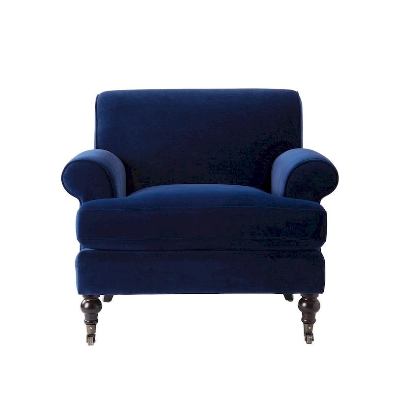 Fauteuil d'appoint rembourré de style Lawson avec roulettes