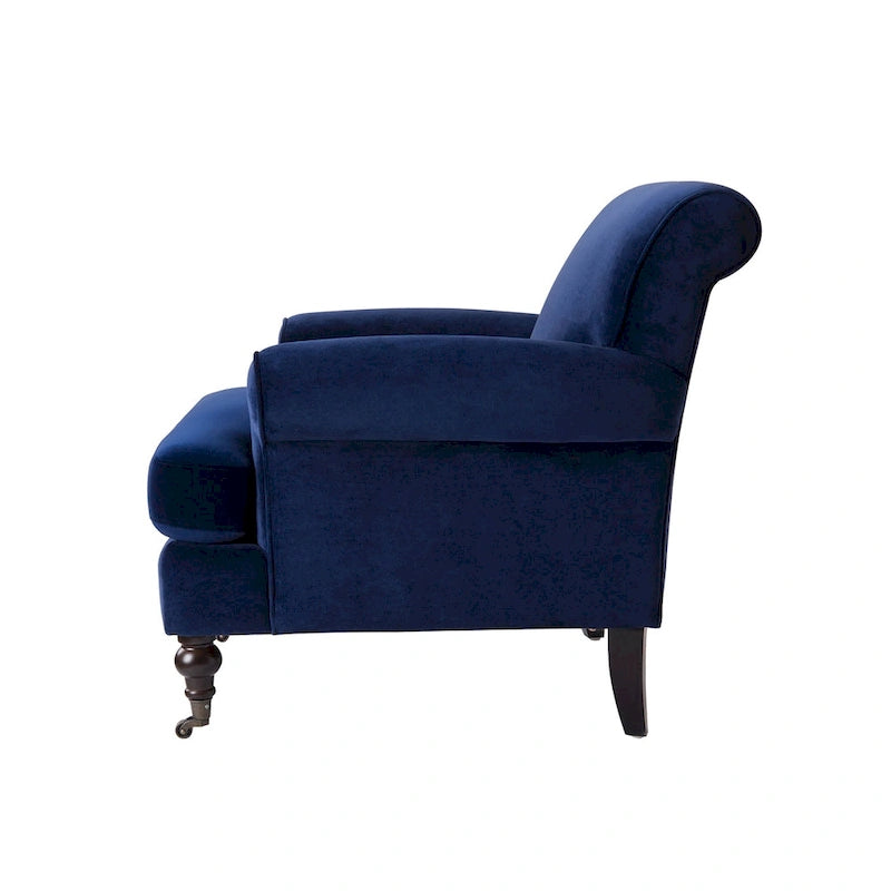 Fauteuil d'appoint rembourré de style Lawson avec roulettes
