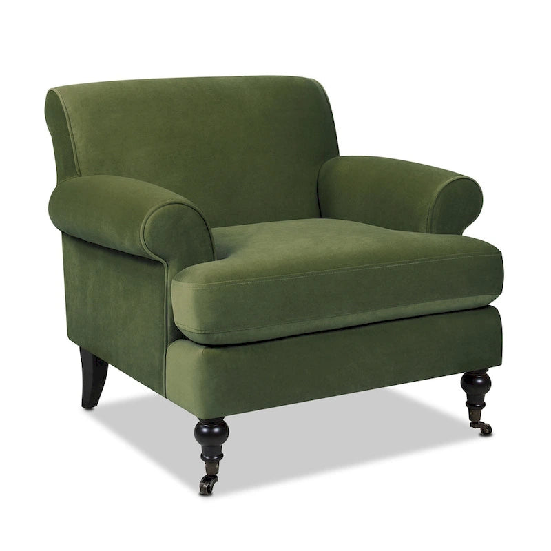 Fauteuil d'appoint rembourré de style Lawson avec roulettes