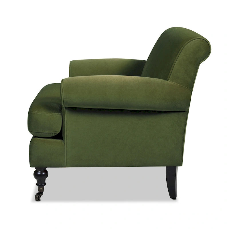 Fauteuil d'appoint rembourré de style Lawson avec roulettes