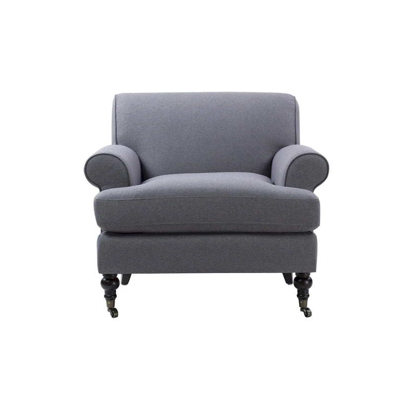 Fauteuil d'appoint rembourré de style Lawson avec roulettes