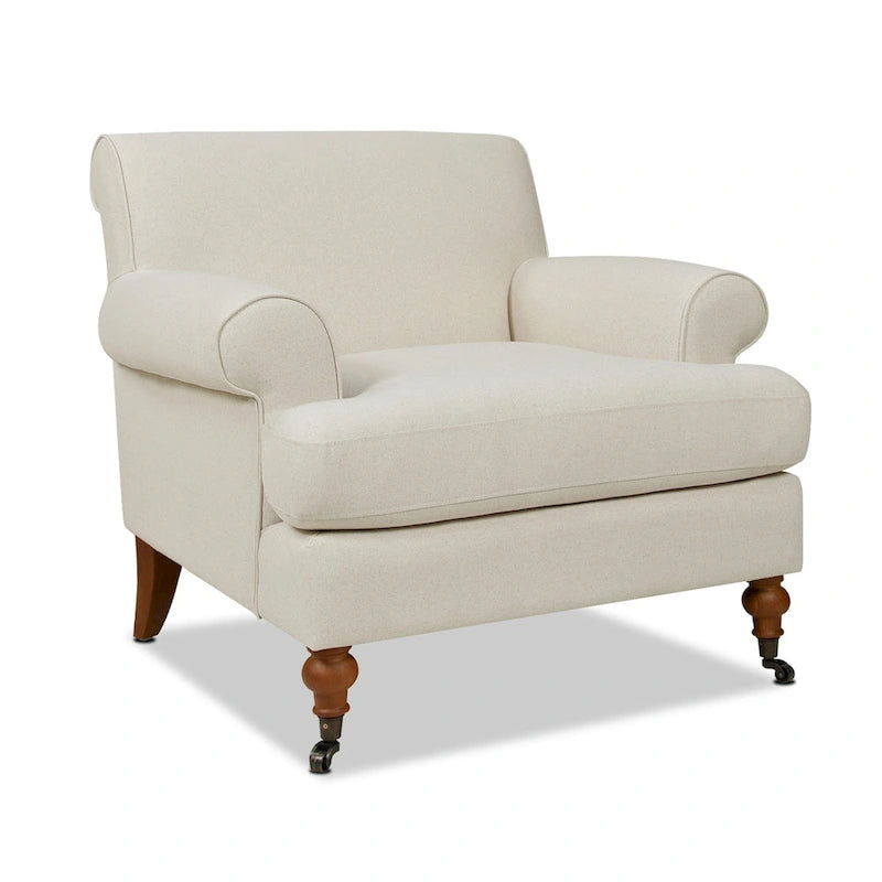 Fauteuil d'appoint rembourré de style Lawson avec roulettes