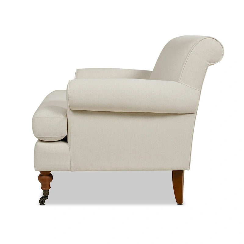Fauteuil d'appoint rembourré de style Lawson avec roulettes