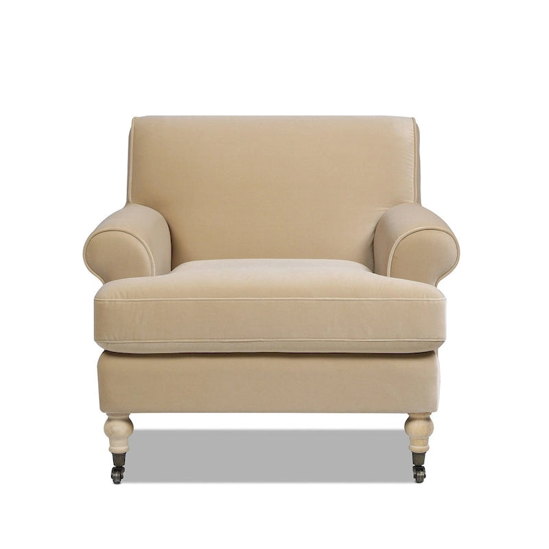 Fauteuil d'appoint rembourré de style Lawson avec roulettes