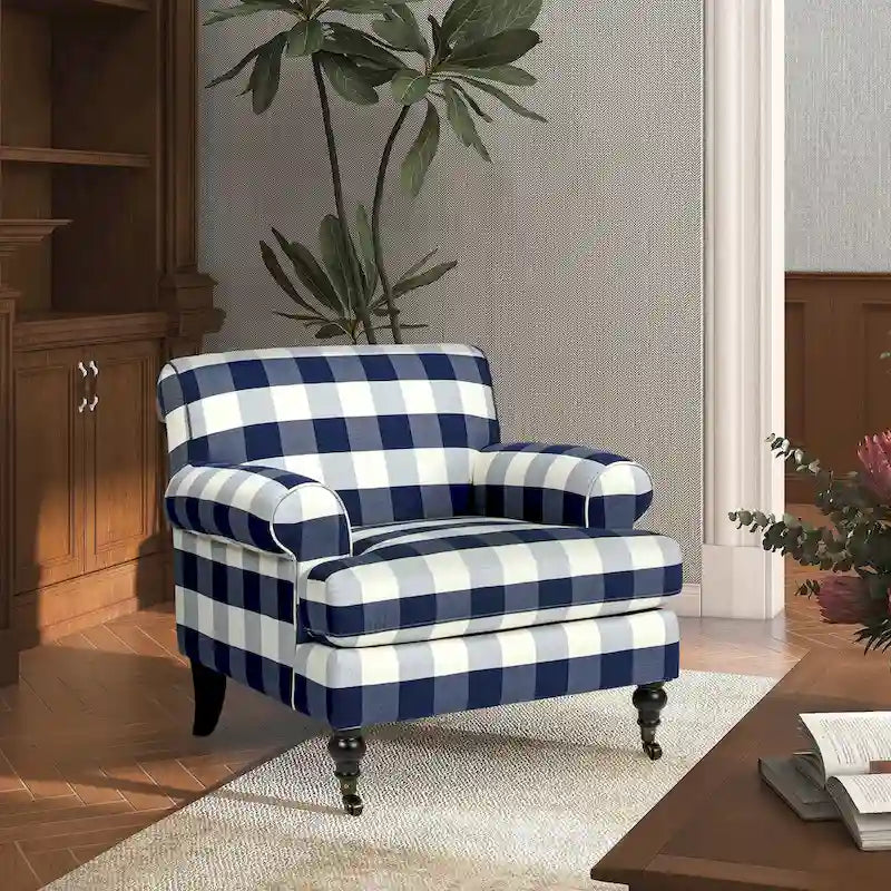 Fauteuil d'appoint rembourré de style Lawson avec roulettes