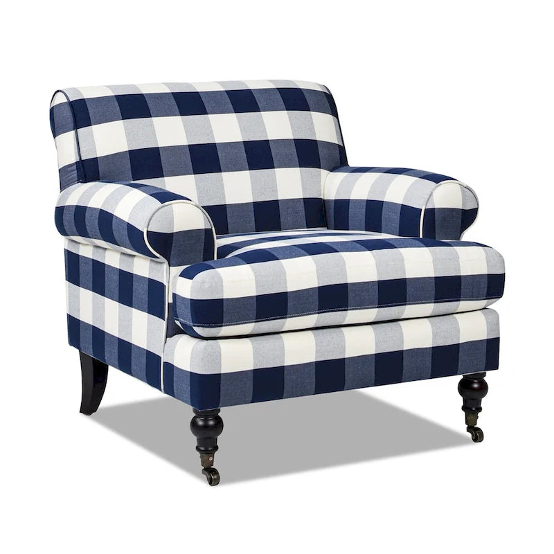 Fauteuil d'appoint rembourré de style Lawson avec roulettes
