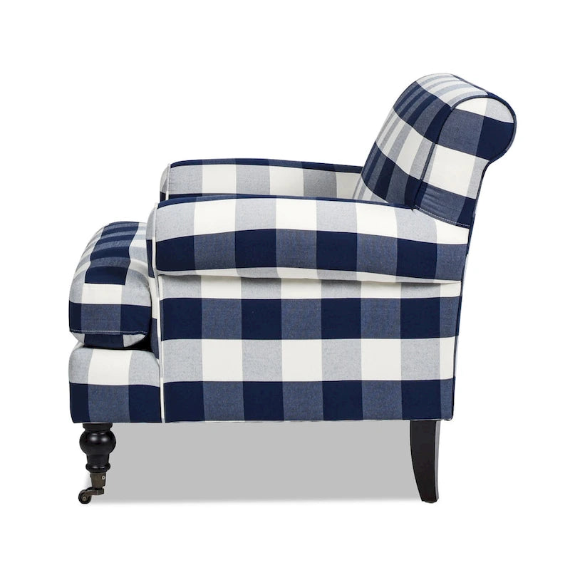 Fauteuil d'appoint rembourré de style Lawson avec roulettes