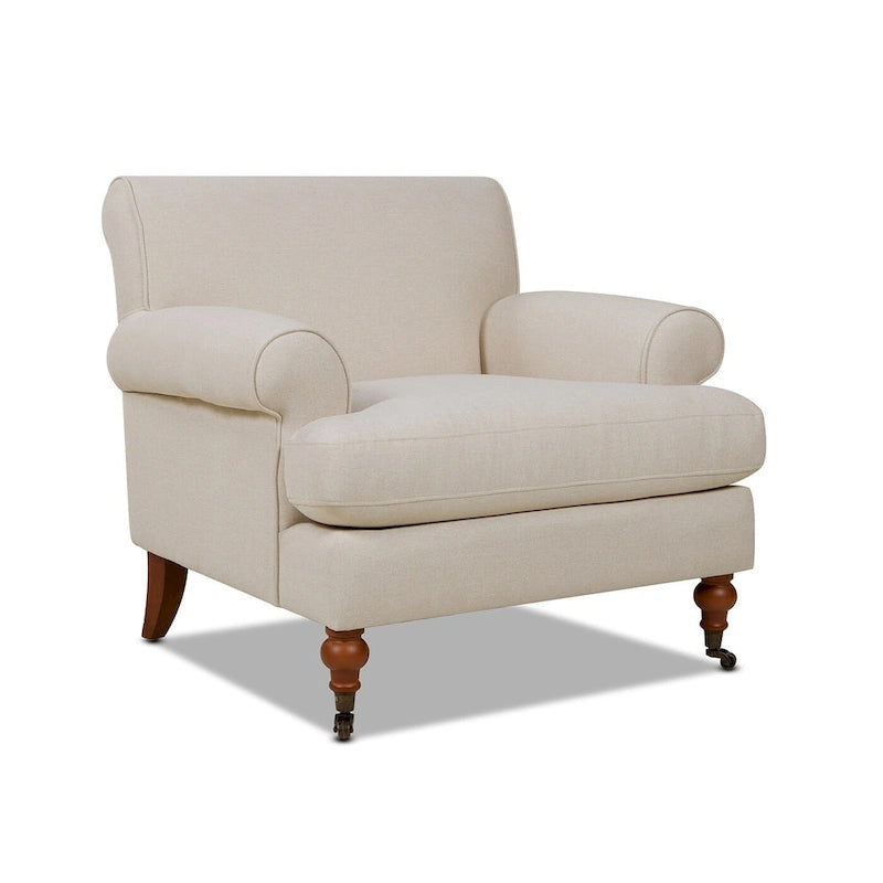 Fauteuil d'appoint rembourré de style Lawson avec roulettes