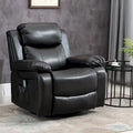 Black PU Leather Swivel Rocking Massage Recliner