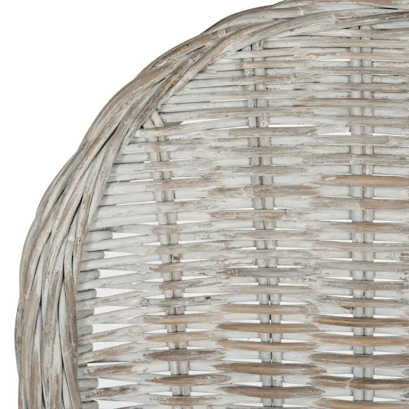 Whitewashed Rattan Dining Chairs, Set of 2