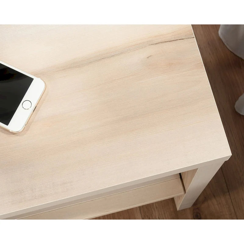 Maple-Tone 1-Drawer Nightstand with Open Shelf