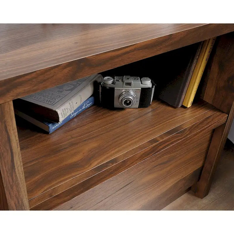 Maple-Tone 1-Drawer Nightstand with Open Shelf