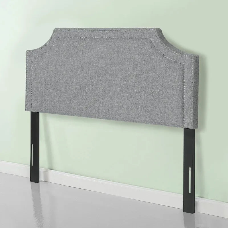 Fabric Upholstered Queen Headboard with Nailhead Trim