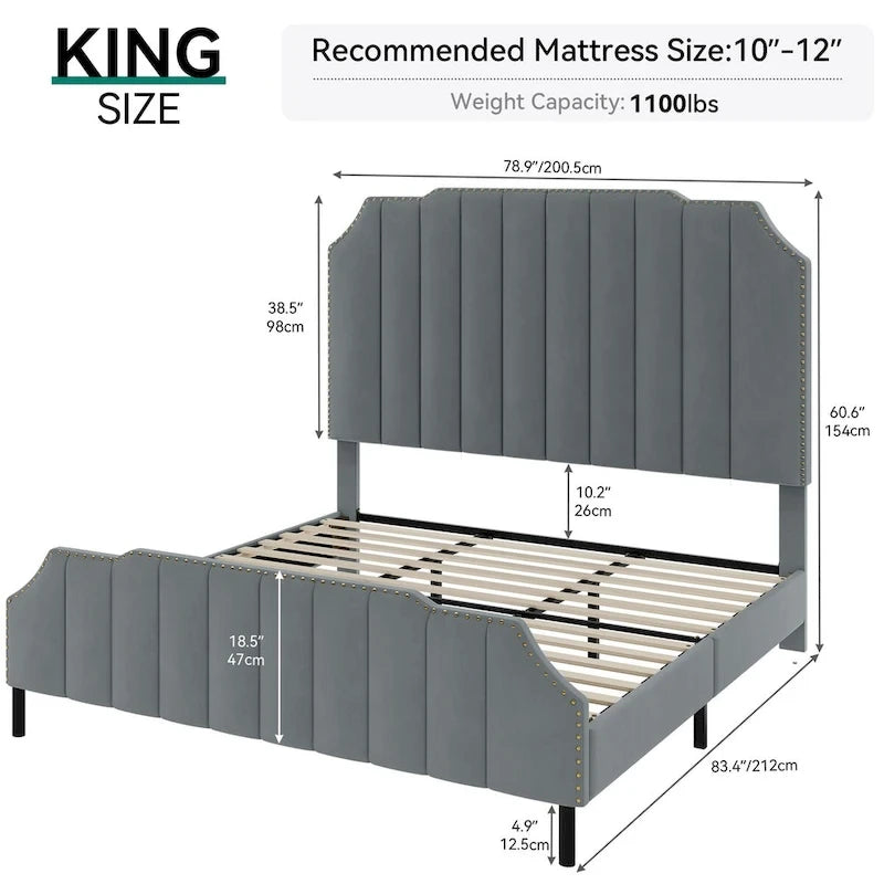 Black PU Leather Queen Platform Bed with Storage and USB