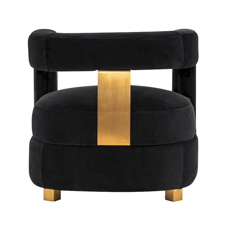 Velvet Accent Chairs with Gold-Tone Legs, Set of 2