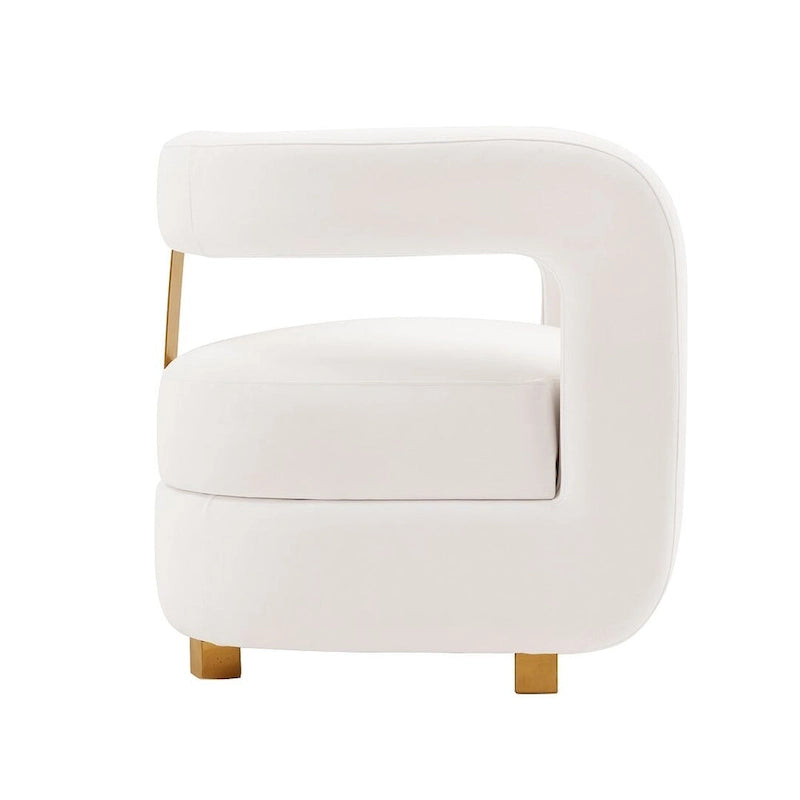 Velvet Accent Chairs with Gold-Tone Legs, Set of 2