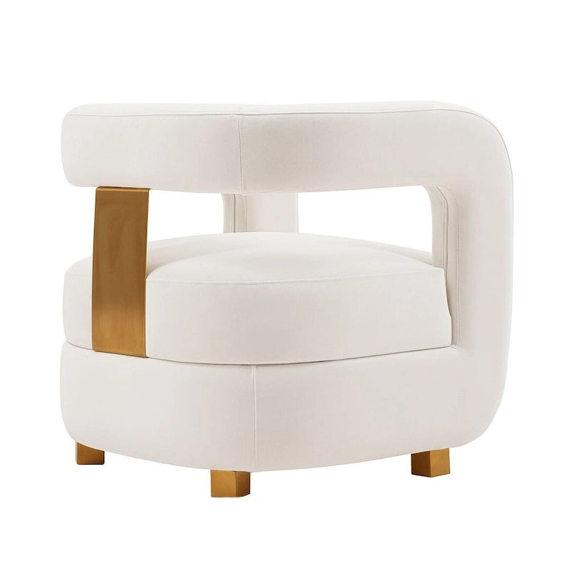 Velvet Accent Chairs with Gold-Tone Legs, Set of 2