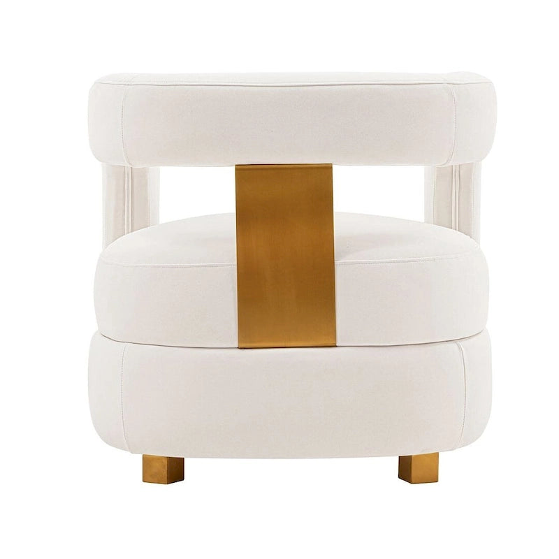 Velvet Accent Chairs with Gold-Tone Legs, Set of 2