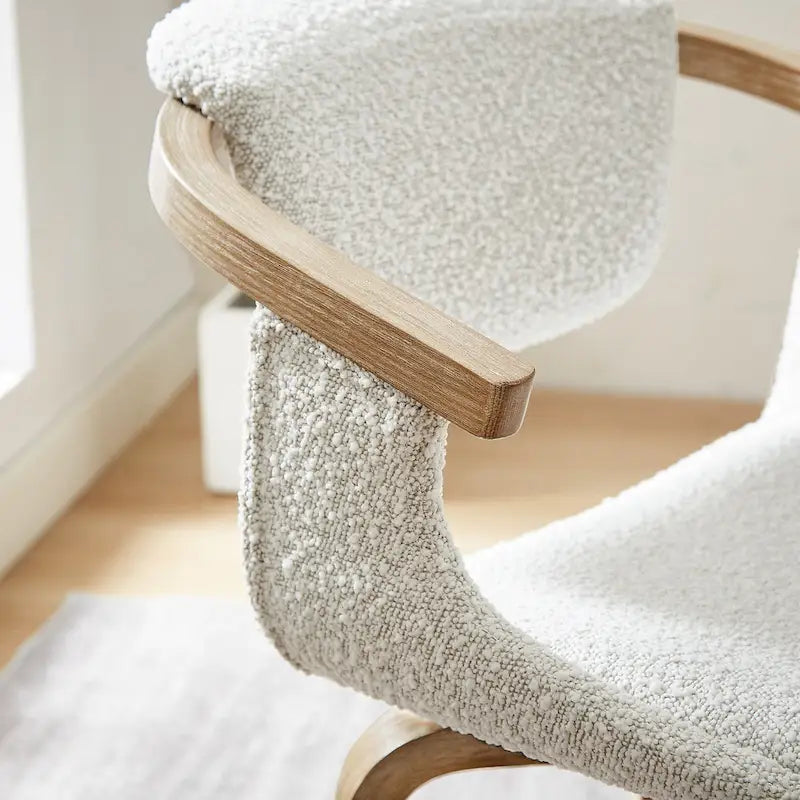 360-Degree Swivel Upholstered Wood Accent Chair
