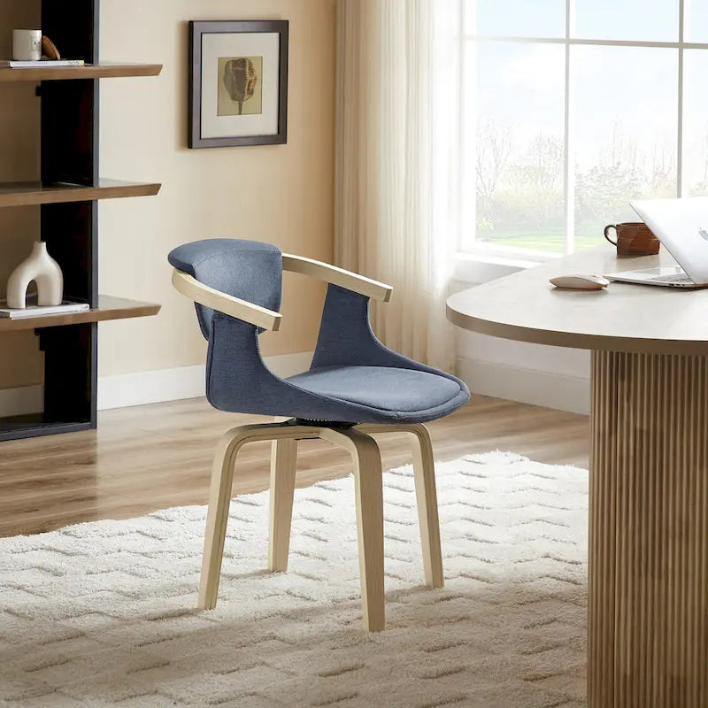360-Degree Swivel Upholstered Wood Accent Chair