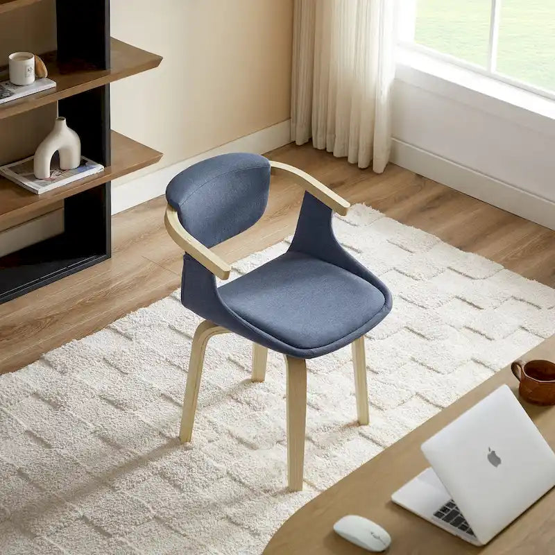 360-Degree Swivel Upholstered Wood Accent Chair