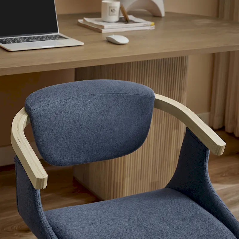 360-Degree Swivel Upholstered Wood Accent Chair