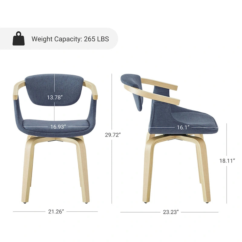 360-Degree Swivel Upholstered Wood Accent Chair