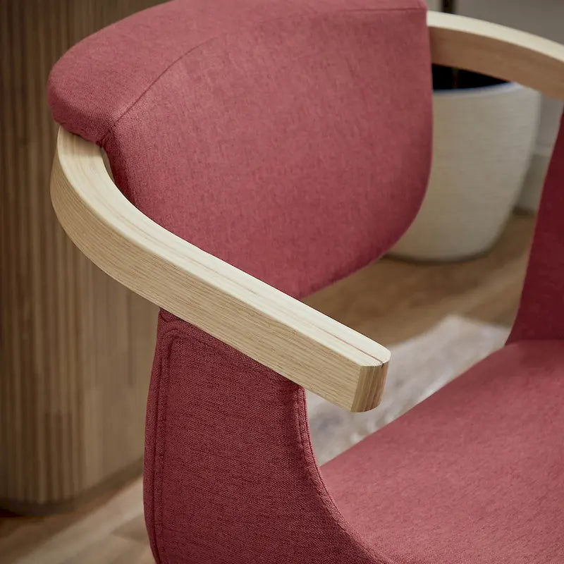 360-Degree Swivel Upholstered Wood Accent Chair