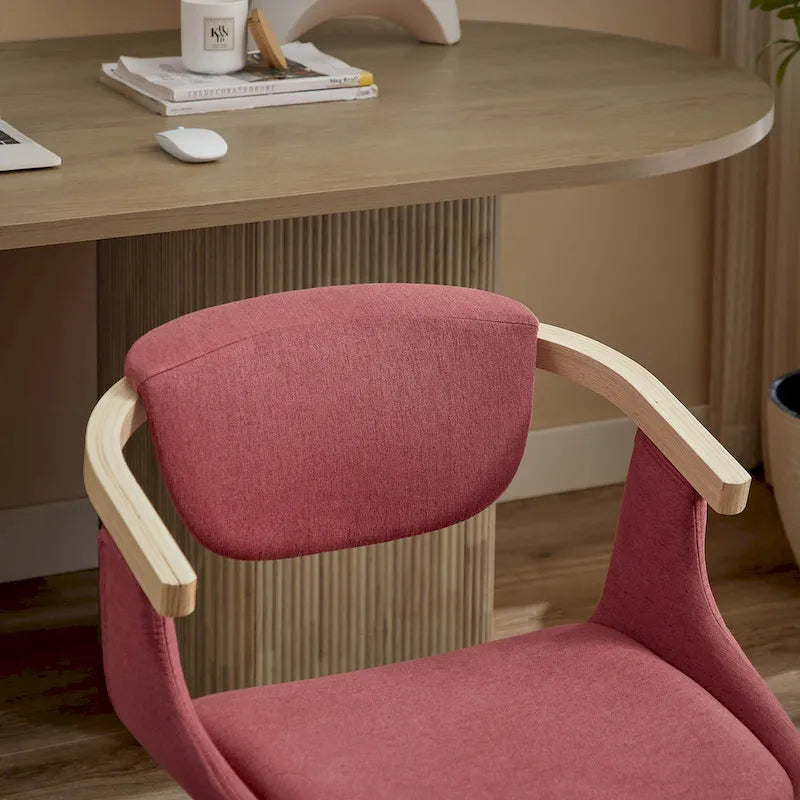 360-Degree Swivel Upholstered Wood Accent Chair