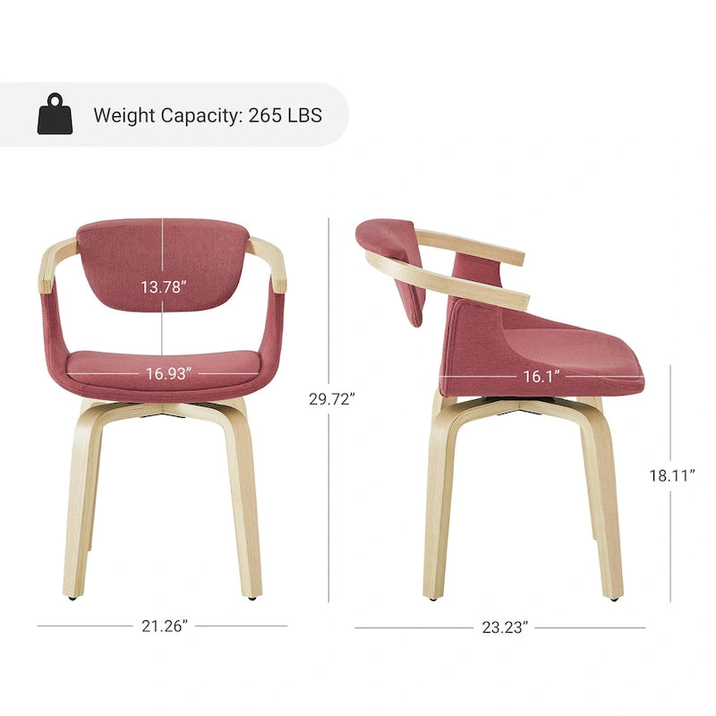 360-Degree Swivel Upholstered Wood Accent Chair