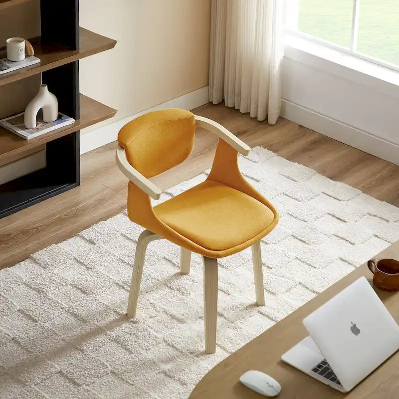 360-Degree Swivel Upholstered Wood Accent Chair