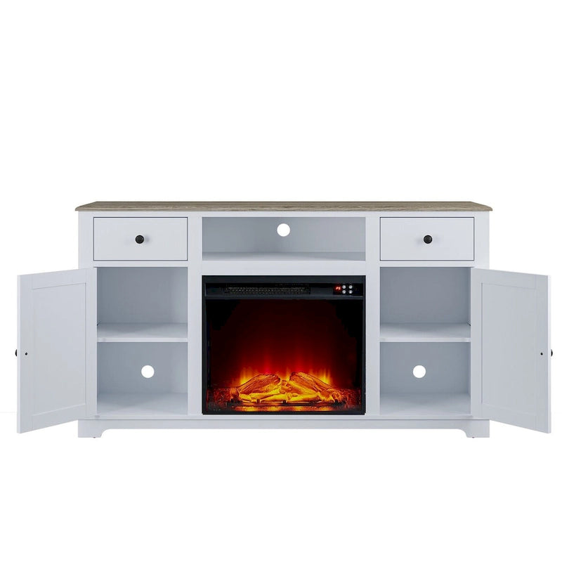 Farmhouse Fireplace TV Stand for TVs up to 65 Inches