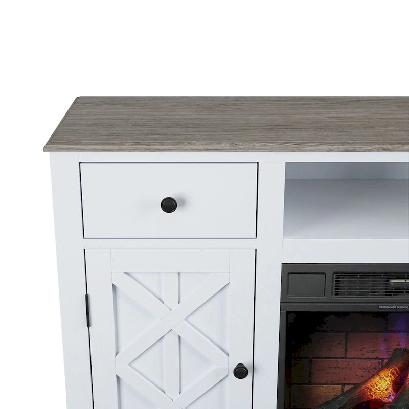 Farmhouse Fireplace TV Stand for TVs up to 65 Inches