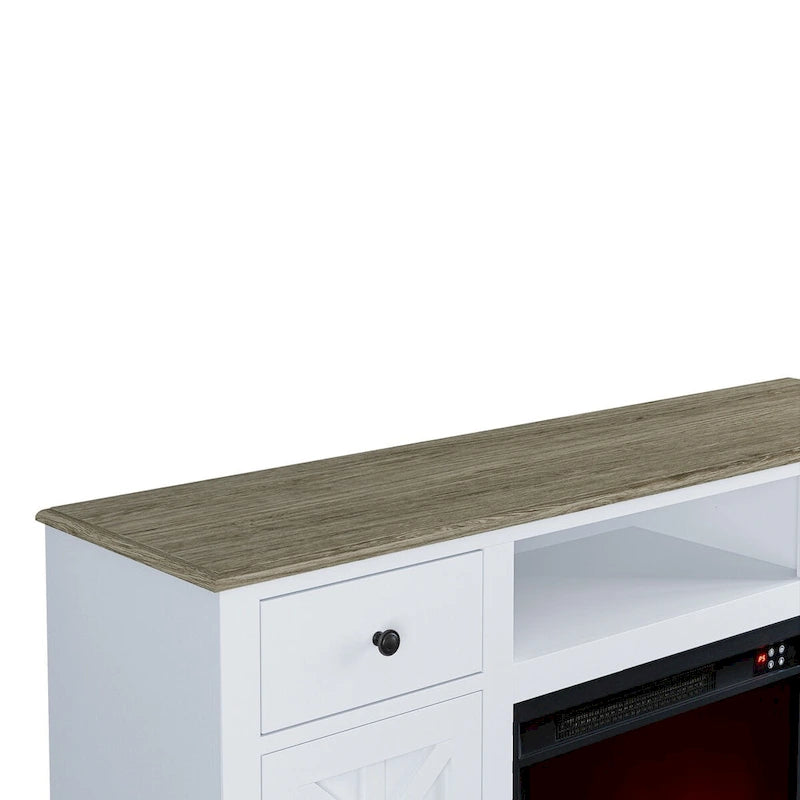 Farmhouse Fireplace TV Stand for TVs up to 65 Inches