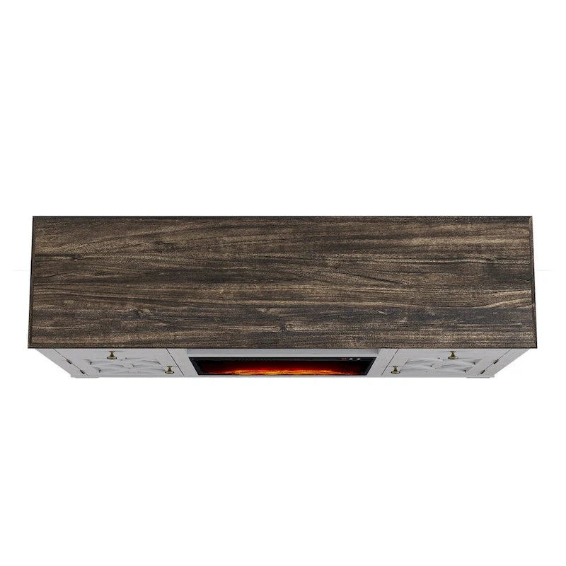 Farmhouse Fireplace TV Stand for TVs up to 65 Inches