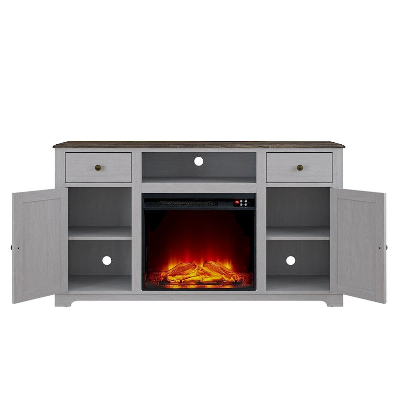 Farmhouse Fireplace TV Stand for TVs up to 65 Inches